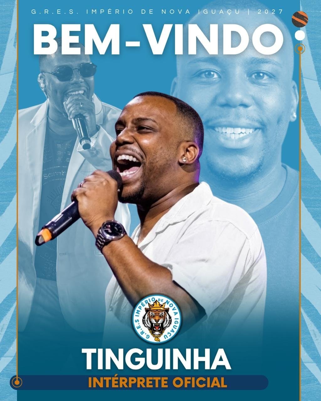 Rafael Tinguinha é o novo intérprete oficial do Império de Nova Iguaçu para o Carnaval 2027