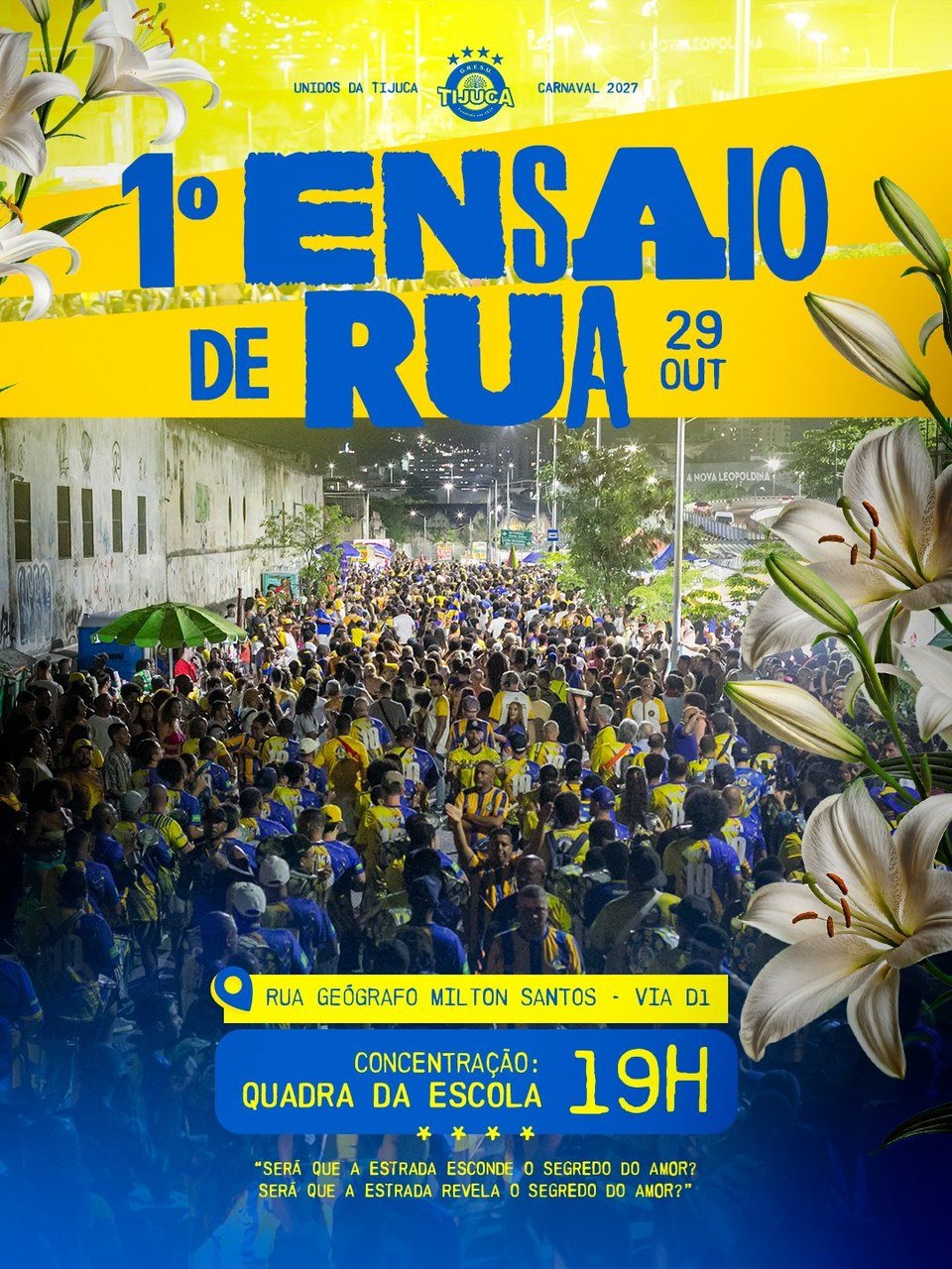 Unidos da Tijuca inicia temporada de ensaios de rua nesta quinta-feira